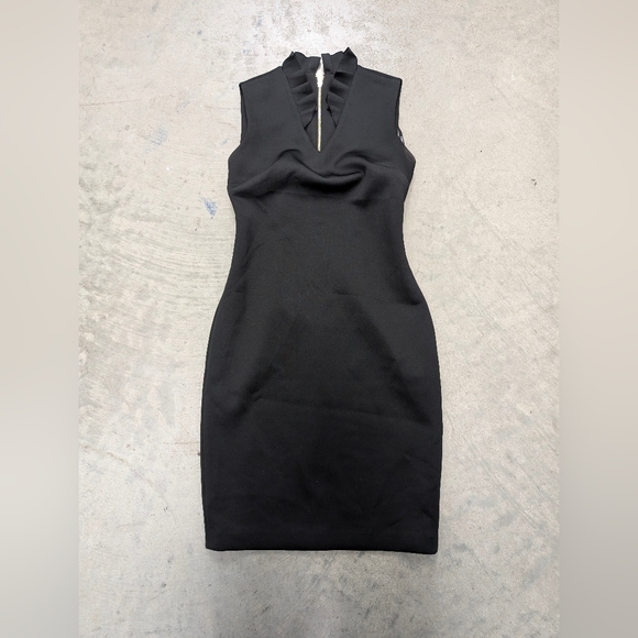 ·Calvin Klein V Neck Ruffle Sheath Dress, OP - Picture 1 of 8